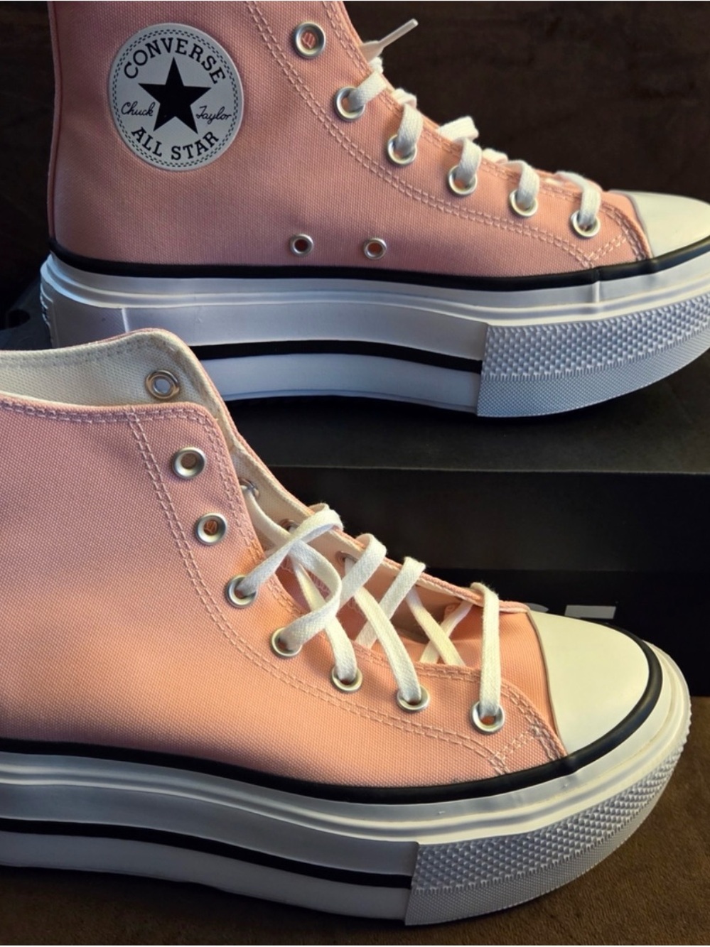 Converse Pink Platform High Top Sneakers